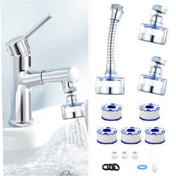 QIzzxiopc 9 Pack of Sink Water Filter 360° Rotating Bathroom Faucetz Purifier with Wrench Removes Chlorine Fluoride Heavy Metals Hard Water for Home and Kitchen (Blue)