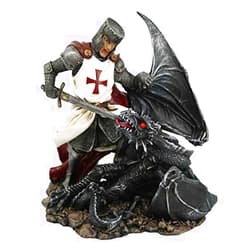 Pacific Giftware The Crusader Knight Slaying Dragon Collectible Figurine