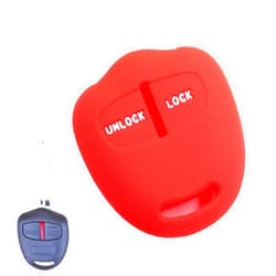 ECOiNVA Silicone ECOiNVA for Mitsubishi Outlander ASX Pajero Montero Sport Lancer EX Silicone Car Key Case Fob Cover Remote Control Cases (A-Red)