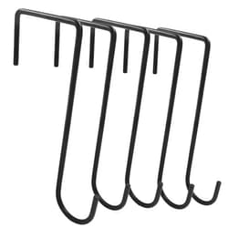 Hitefu 6PCS Vinyl Fence Hooks, 3 x 8 Inches Patio Hooks, Black Powder Coated Steel Hangers for Hanging Bird Feeder, Plants, Lights, Planters, Pool Equipment