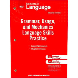 By Judith L. Irwin (Author), Lee Odell (Author), Richard Vacca (Author), Renee Hobbs (Author), John Warriner (Author) & 2 more Elements of Language, Grade 8 Grammar, Usage, and Mechanics Language Skills Practice: Holt Elements of Language Second Course (Eolang 2009)