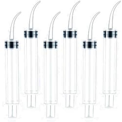 THINKPRICE 6 Pack Dental Irrigation Syringe, Wisdom Teeth Syringes with Curved Tip for Tooth