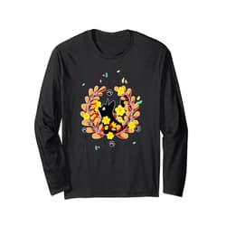 Visit The Feline Serenity Apparel CUTE BLACK ANGEL CAT KITTEN FALL ORANGE Angelic Serene Long Sleeve T-Shirt