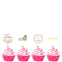 Chunful 30 Pack 2 Inch Circle Acrylic Cupcake Toppers, DIY Clear Round Blank Cake Toppers Personalized Cupcake Toppers with Sticks for Birthday Party, Wedding, Engagement, Baby Shower Cake Decoration