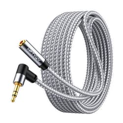 Hftywy Headphone Extension Cable 30ft 3.5mm Male to Female Stereo Audio Extension Cable - Double Shielded Braided Long 1/8 TRS aux Cord Extender for Smartphones, Tablets, Media Players