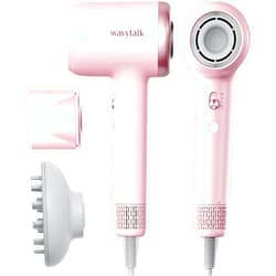 Wavytalk Hair Dryer with Diffuser Pro Fast Drying Hair Dryer 110,000 RPM with Magnetic Attachments, Professional Ionic Lightweight Hair Dryer Blow Dryer with 3 Speeds & 3 Temps Low Noise, Pink