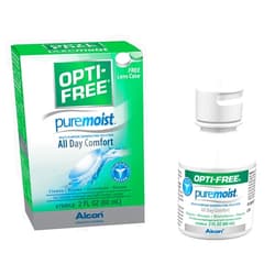 Opti-Free Puremoist Multi-Purpose Contact Lens Cleaning and Disinfecting Solution with Lens Case, 2 Fl Oz (Pack of 1)
