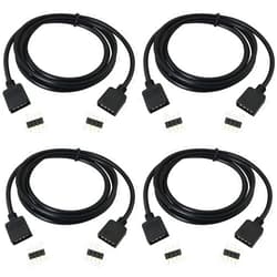 LUORNG 4PCS 4 Pin LED Connector RGB Extension Cable LED Strip Connector Extension Cable Cord Wire for Lamp Strip Conversion RGB LED Light Strip