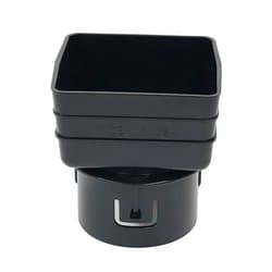 Gutterworks.com Plastic Universal Downspout to Drain Tile Adapter (4X4X4, Black)