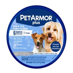 PetArmor Plus Flea & Tick Collar for Dogs, Kills Fleas & Ticks, Long Lasting Protection for 6 Months, Water Resistant, One Size Fits All, 1 Collar