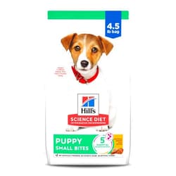 Hill's Science Diet Puppy, Puppy Premium Nutrition, Small Kibble, Dry Dog Food, Chicken & Brown Rice, 4.5 lb Bag