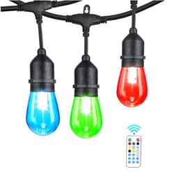 GLSbuld Outdoor String Lights, 24FT Color Changing Outdoor String Lights, Patio Lights Outdoor Waterproof Porch Light with Remote, for Patio Decor…