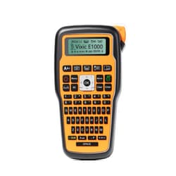 Vixic Portable Label Maker, E1000 Laminated 12mm Label Maker Machine with AC Adapter, Handheld Label Printer with QWERTY Keyboard, One Touch Keys for Home Office Factory Industrial Labeling, Orange