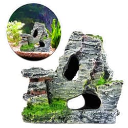 Zaviftie Aquarium Ornament Rock Mountain Stone Cave Fish for Decorations Small Terrain Landscape Accessories for Hab