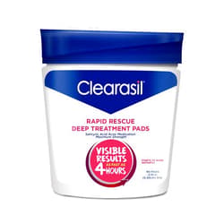 Clearasil Rapid Rescue Deep Treatment Acne Face Pads, Maximum Strenght with 2% Salicylic Acid Acne Treatment Medicine, 90 Count