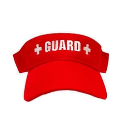 HERMOSA BEACHWEAR Guard Red Visor - Sun Protection Beach for Women, Men & Kids