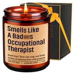 LEADO Candle, Occupational Therapist Gifts - Occupational Therapy Gifts for Women, Men - Funny Appreciation, OT Month, Graduation, Mothers Day, Birthday, OT License Present for School Student, Grad