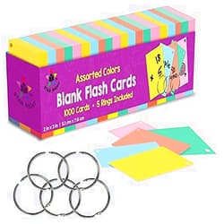 Star Right Assorted Colored Blank Flash Cards - 2