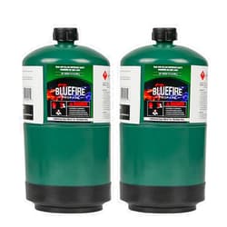 BLUEFIRE Propane Fuel Camping Gas Cylinder Pack of 2 16.4oz >93% Purity All-Purpose Canister Portable Tank Bottle for Outdoor Mini Burner Cooker Stove Heater Cooking Torch Lamp (2 packs)