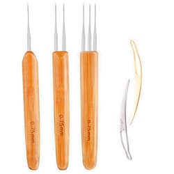 AUGSUN Dreadlock Crochet Hook Tool,Braid Hair Dreadlocks Needle Weaving Crochet for Braid Craft (0.75mm)