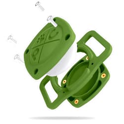 Pup Culture IP68 Waterproof AirTag Dog Collar Holder | 2.5X Stronger Than Competitors - Track Your Pet Using an Apple AirTag - Green - Fits 1In Collar