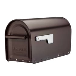 Architectural Mailboxes Sequoia Galvanized Steel Post Mount Mailbox, Compatibility Code G, 5560RZ-SR, Rubbed Bronze, Large Capacity