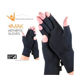 IMAK Brownmed Compression Arthritis Gloves - Compression Gloves for Arthritis & Joint Pain Support - Men's & Women's Fingerless Gloves to Support Circulation - Black - Small