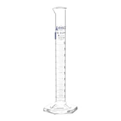 EISCO Graduated Cylinder, 10ml - Class A Tolerance ±0.10ml - Hexagonal Base - Blue Graduations - Borosilicate 3.3 Glass