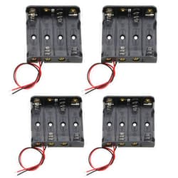 LUORNG 4PCS 4 AA Battery Holder Box Storage Case with 5.5