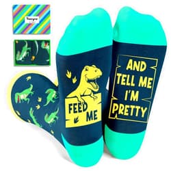 HAPPYPOP Funny Socks For Women Men - Raccoon Dinosaur Gifts, Shark Bear Socks for Teen Boys Girls