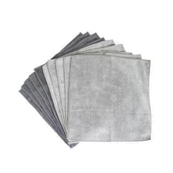 Sophisti-Clean Stainless Steel Microfiber Cloths, Soft Absorbent Non-Abrasive Cleaning Cloths, Lint Free, Streak Free, Gray, (Pack of 10)
