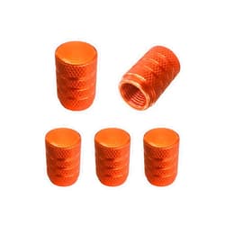 Ziciner 5 PCS Car Tire Valve Stem Caps, Aluminum Tire Air Cap Set, Dust Proof & Corrosion Resistant Stem Covers, Universal for Cars, SUVs, Bikes Bicycles, Trucks, Motorcycles (Orange)