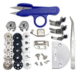 Fbshicung 31PCS Sewing Machine Spare Parts Presser Foot bobbins case Compatible with JUKI DDL-5550 Brother B737 CONSEW 230 Single Needle Sewing