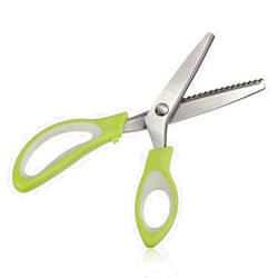 OPACC Pinking Shears, OPACC Professional Fabric Stainless Steel Comfort Grips Scissors Dressmaking Pinking Shears Craft Zig Zag Cut