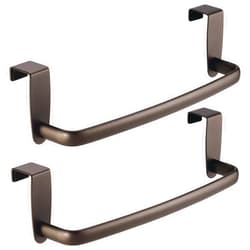 InterDesign iDesign 9-inch Over-the-Cabinet Towel Bar for Kitchen, Bathroom, or Laundry Room - Set of 2 - Bronze