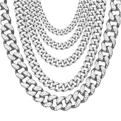 Napal Swiss Gold chain for men Necklace Cuban Link Chain for Mens Miami Cuban Necklace 18k Gold Silver Over Stainless Steel Chain for Men Hip-Hop & Cool Style Jewelry