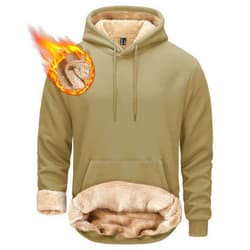 TACVASEN Men's Pullover Hoodie Thick Sherpa Lined Kangaroo Pocket Winter Windproof Warm Fleece Hoodie Athletic Sweatshirts