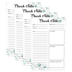 YHNTGB 4 Pcs Church Notes Notebook prayer request journal Tear Away Sermon Note Colorful Church Note Taking Supplies Religious Notepads 5.5 x 8.5 Inch Each with 25 Pages