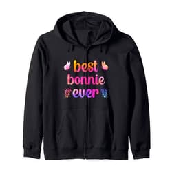 Watercolor Style With Bonnie's Name on It Best Bonnie Ever Bonnie Name Zip Hoodie