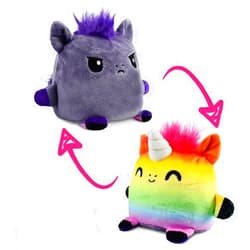 TeeTurtle | Plushmates | Horse + Unicorn | Rainbow + Gray | Happy + Angry | The Reversible Plush That Hold Hands!