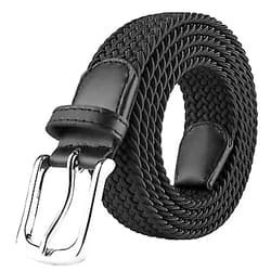 JUKMO Elastic Braided Belt, Stretch Woven Belt in Gift Box Black Medium (for waist 32