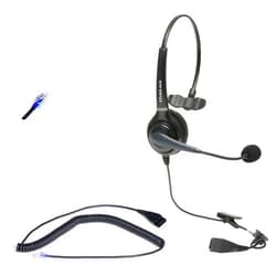 OvisLink Call Center Headset Compatible with Mitel Phones | Noise Canceling, Premium Voice Quality, Adjustable, Rotatable Mic Boom | RJ9 Headset Quick Disconnect Included