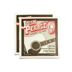 John Pearse Acoustic Strings 80/20 Bronze Light 12-53 2 Pack Bundle