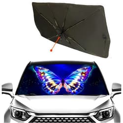 PEETOKO Car Sun Shade Windshield Umbrella Blue Butterfly Sunshade for Car Windshield Car Window Shades Windshield Sun Shade Umbrella Sun Visor Butterflies Car Accessories Keeps Car Cool 57