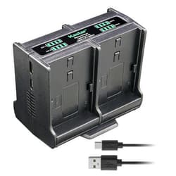 Kastar Quadruple Battery Charger Compatible with NEZINI Full HD 1080P 36MP 2.4 Inch LCD Vlogging Camera for Kids, 16X Zoom Compact Pocket Camera Point and Shoot Camera for Kids Beginners