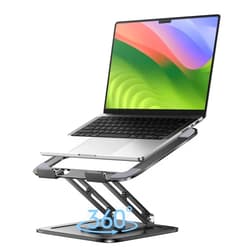 LOXP Adjustable Laptop Stand, Computer Stand with 360 Rotating Base, Ergonomic Laptop Riser Mount for Desk Foldable Protable Computer Desk Fits with MacBook Pro Air (10-16