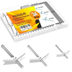 Rerdeim【34 Sets】 Toggle Bolts, Wall Anchor, 1/4