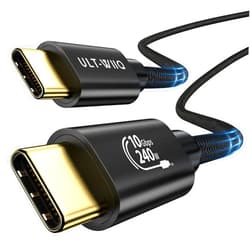 ULT-WIIQ 240W USB C to USB C Cable Fast Charging PD 3.1 & USB C Data Cable 10Gbps High Speed Data Transfer, Nylon Braided USB Type C Cable for iPhone 15 Pro, MacBook Pro/Air, Samsung Galaxy 3.3FT