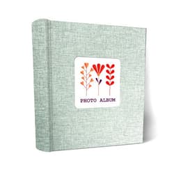 Holoary Photo Album 4x6 200 Photos 2 Pictures Per Page, 200 Pockets 4”x6” Picture Album, Linen Fabric Cover for Photos with Writing Area, 4x6 Photo Albums for Family Weddings Travel Memories(Green)