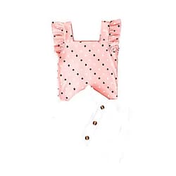 TBUIALL Toddler Kids Baby Girl Outfit Newborn Infant Baby Girls Cotton Summer Spring Polka Dot Baby Girl Christmas Pink 3-4 Years